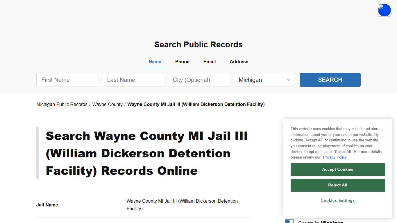Wayne County MI Jail III (William Dickerson Detention Facility) - Wayne - Michigan - TPI